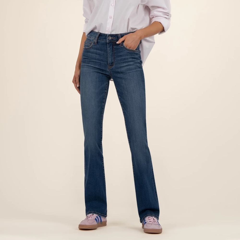 Kut from the Kloth high rise Natalia fab ab bootcut dark wash jeans